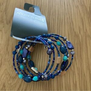 Addition Elle Blue Coil Beaded Bracelet - NWT